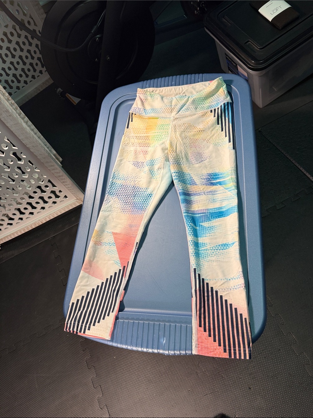 Fila Girls Pastel Multicolor Performance Leggings - Blue, Pink, Yellow